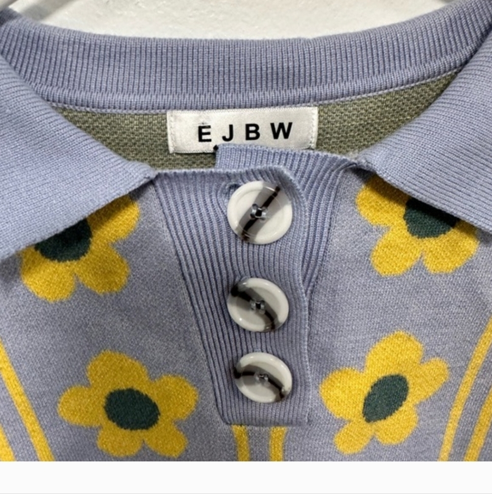 Vintage EJBW Polo Collared Buttom Front Sweater Size Small - Picture 4 of 4